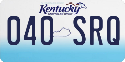 KY license plate 040SRQ