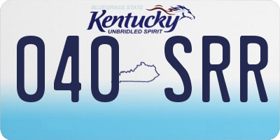 KY license plate 040SRR