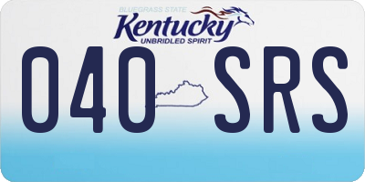 KY license plate 040SRS