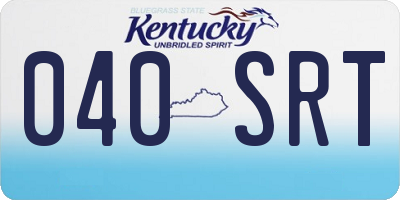 KY license plate 040SRT