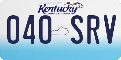 KY license plate 040SRV