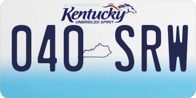 KY license plate 040SRW