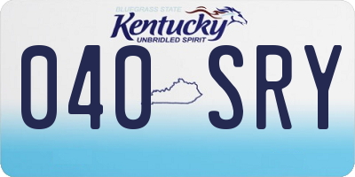 KY license plate 040SRY