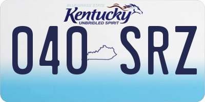 KY license plate 040SRZ