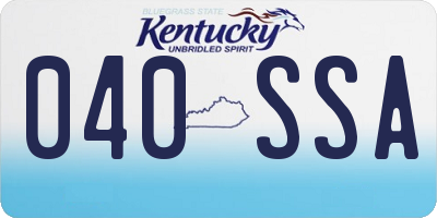 KY license plate 040SSA