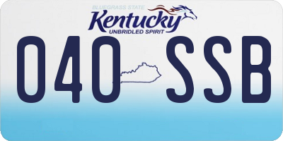 KY license plate 040SSB