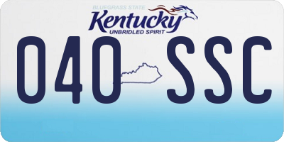 KY license plate 040SSC