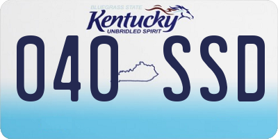 KY license plate 040SSD