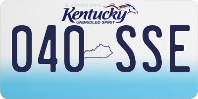 KY license plate 040SSE