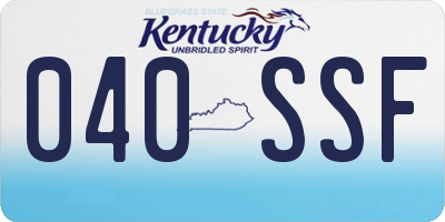 KY license plate 040SSF