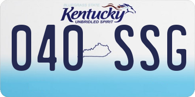KY license plate 040SSG