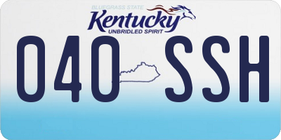 KY license plate 040SSH