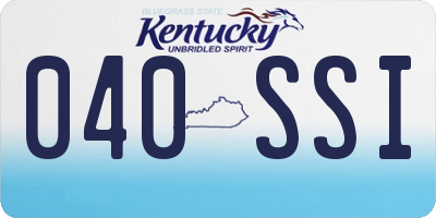 KY license plate 040SSI
