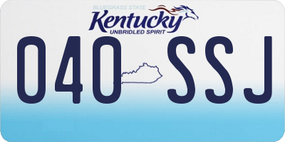 KY license plate 040SSJ
