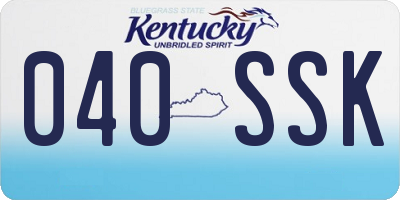 KY license plate 040SSK