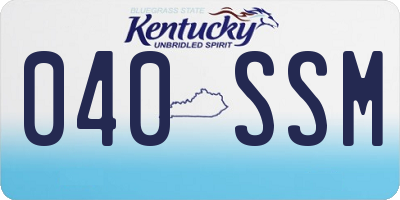 KY license plate 040SSM