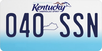 KY license plate 040SSN