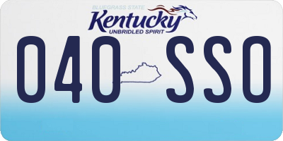 KY license plate 040SSO