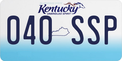 KY license plate 040SSP