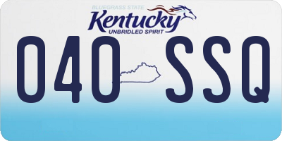 KY license plate 040SSQ