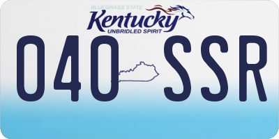 KY license plate 040SSR