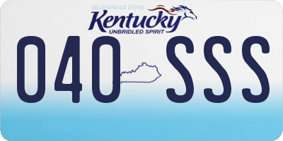 KY license plate 040SSS