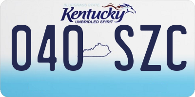 KY license plate 040SZC