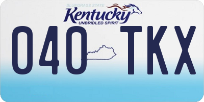 KY license plate 040TKX