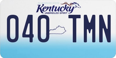 KY license plate 040TMN