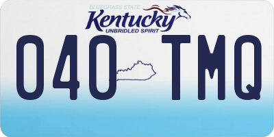 KY license plate 040TMQ