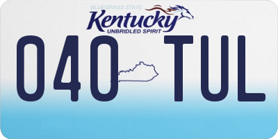KY license plate 040TUL