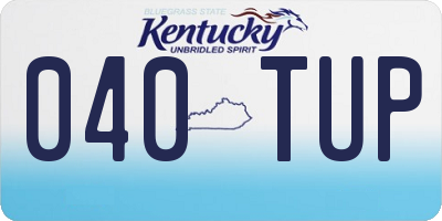KY license plate 040TUP