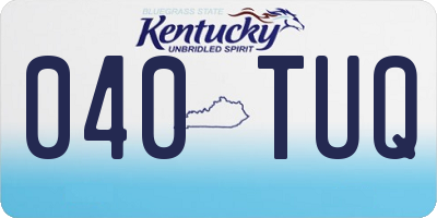 KY license plate 040TUQ