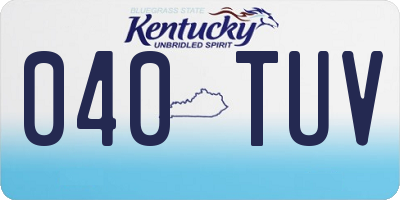 KY license plate 040TUV