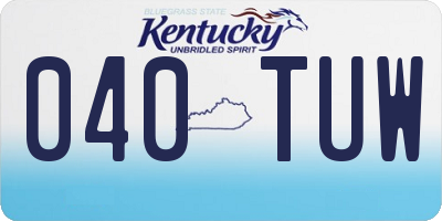 KY license plate 040TUW