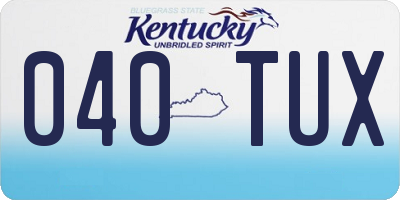 KY license plate 040TUX
