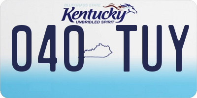 KY license plate 040TUY