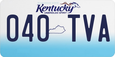 KY license plate 040TVA