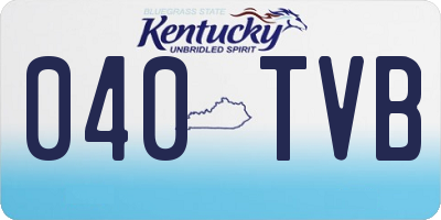 KY license plate 040TVB
