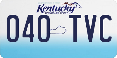 KY license plate 040TVC