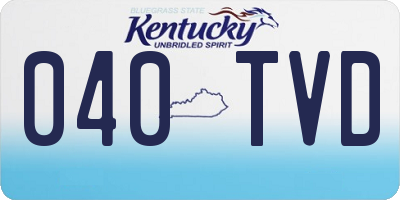 KY license plate 040TVD