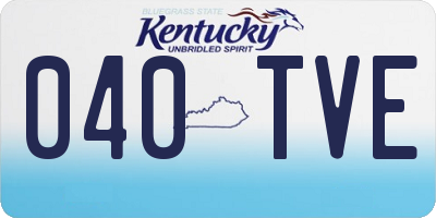 KY license plate 040TVE