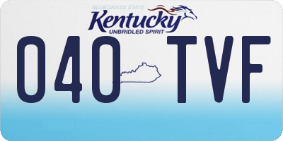 KY license plate 040TVF