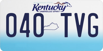 KY license plate 040TVG