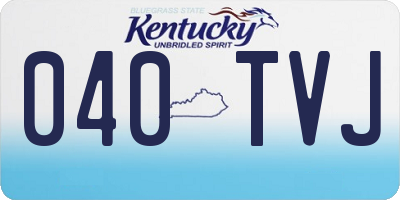 KY license plate 040TVJ