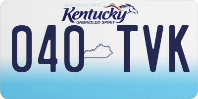 KY license plate 040TVK