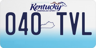KY license plate 040TVL