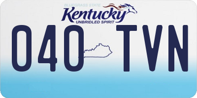 KY license plate 040TVN