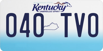 KY license plate 040TVO