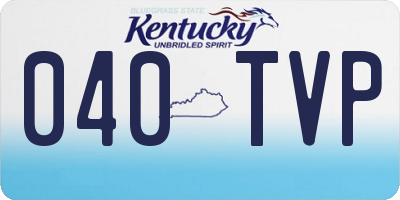 KY license plate 040TVP